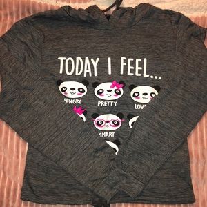 Juniors Graphic Grey Hoodie Size Medium